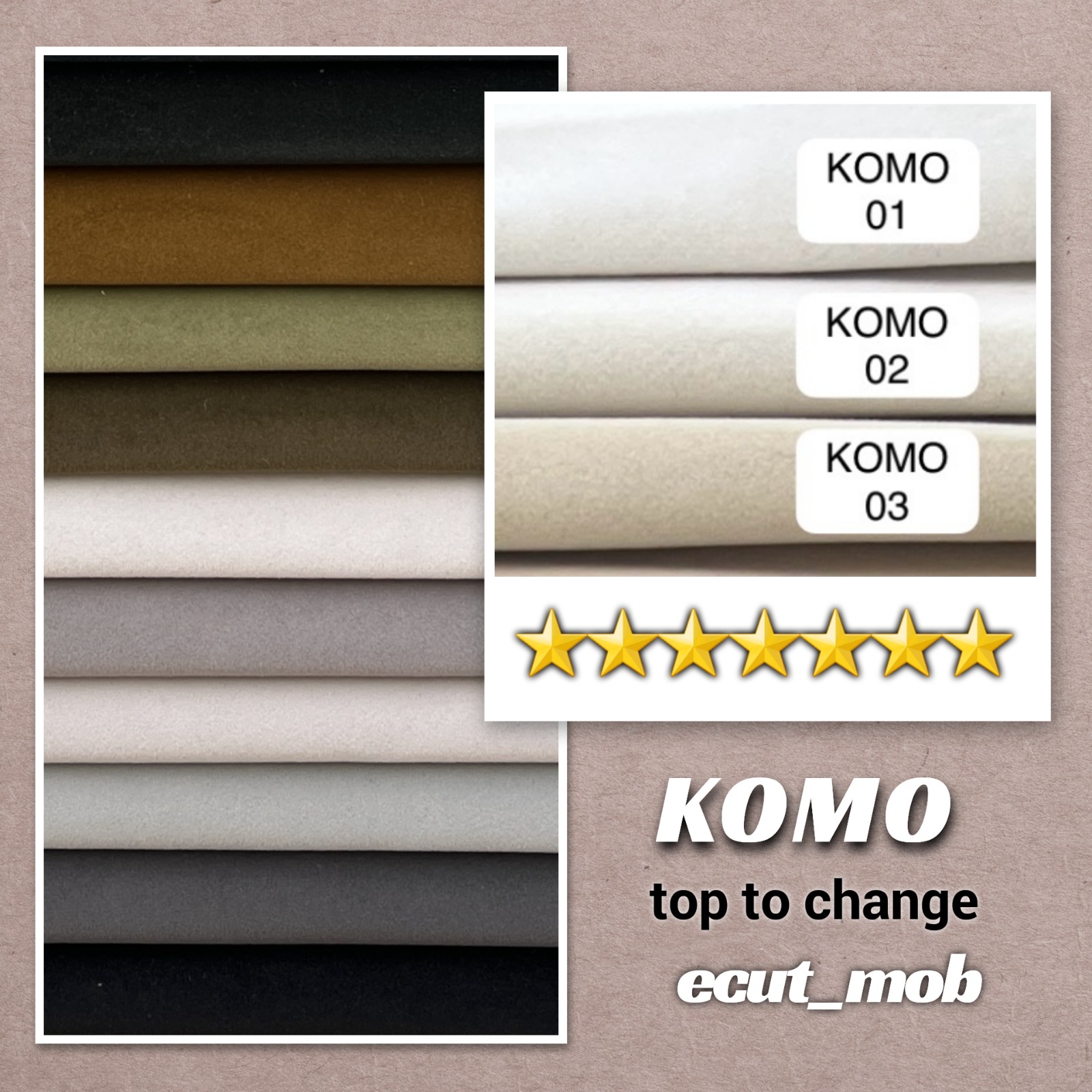 پارچه مخمل بدون خواب کومو KOMO